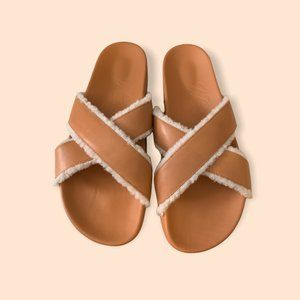 J. Crew Pacific Sherpa Cross-Strap Sandals